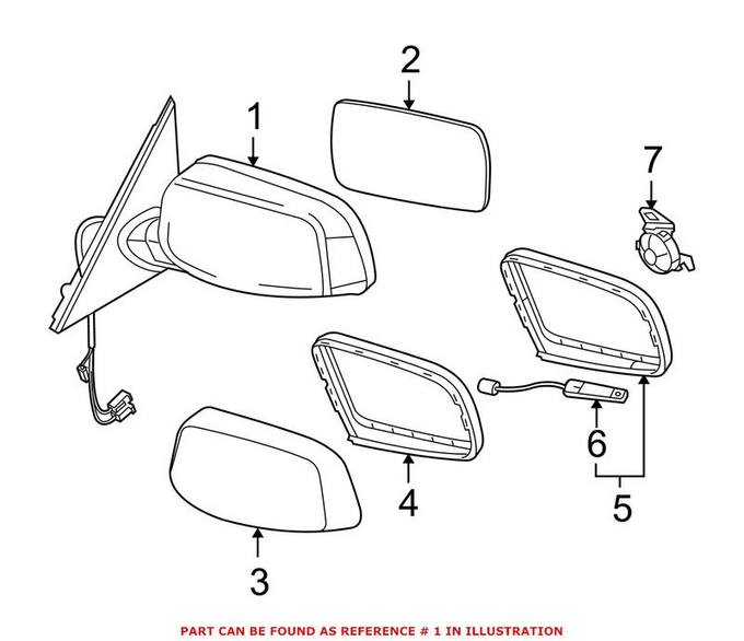 BMW Door Mirror - Front Driver Side 51167189601